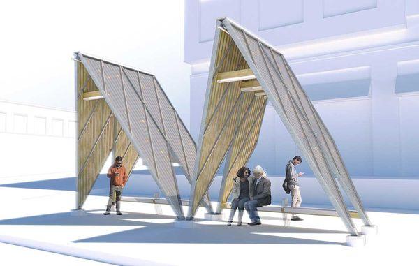 Winning proposal for a bus shelter in Hyattsville, Maryland, 2017