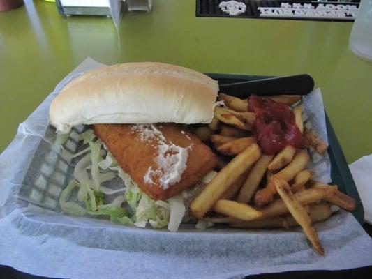 Fish sandwich and fries