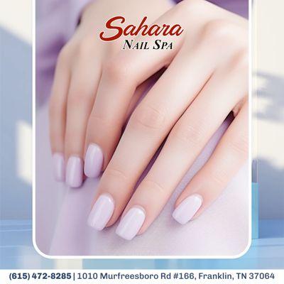 Dip into the serene elegance of soft purple nail, embodying a tranquil allure that whispers sophistication and grace with every stroke.