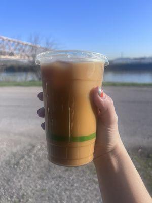 Iced coffee with lavender