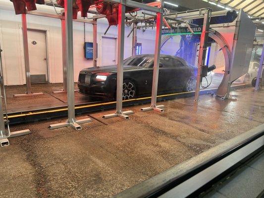 Rolls Royce being washed (not mine).