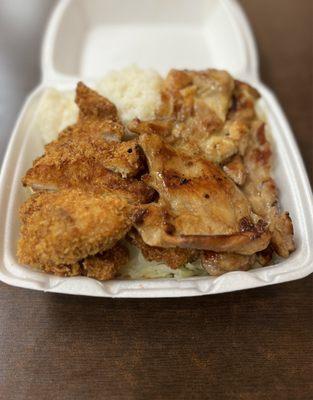 Chicken Combo (Chicken Katsu, BBQ Chicken, Rice and Macaroni Salad)