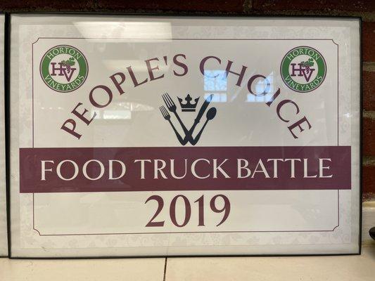 People's Choice Award 2019 Horton's Vineyard