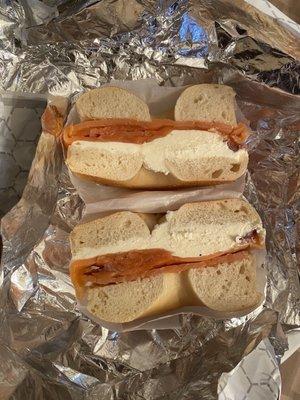 Plain Bagel with Lox and Cream Cheese