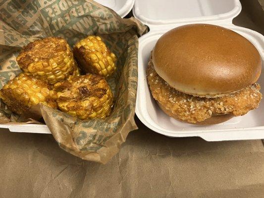 Cajun Fried Corn NEW Chicken Sandwich Combo