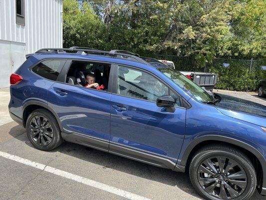 Our son is very excited for the new ride! 2022 Subaru ascent