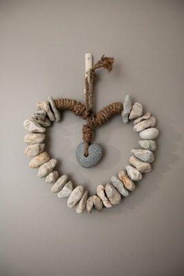 Stone heart decor