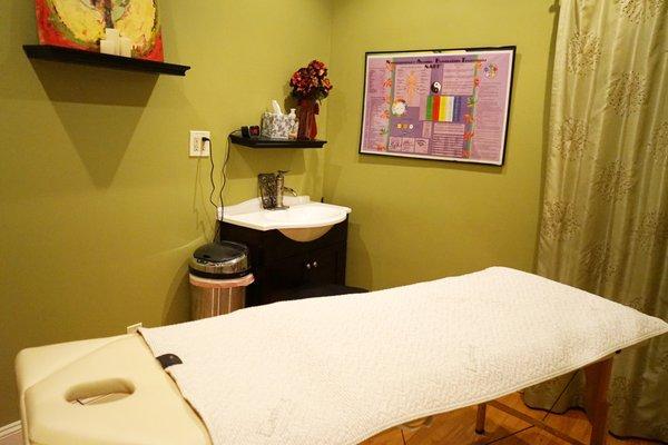 This is our acupuncture/massage/NAET treatment room.