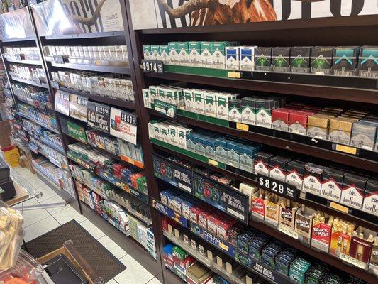 We have one of the largest selection of cigarettes