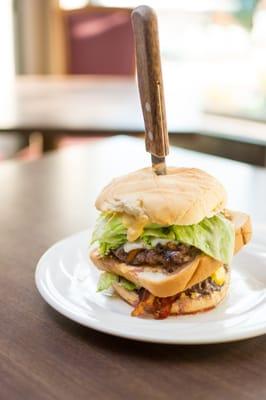 Do you have what it takes to eat our Hole-In-One Burger?