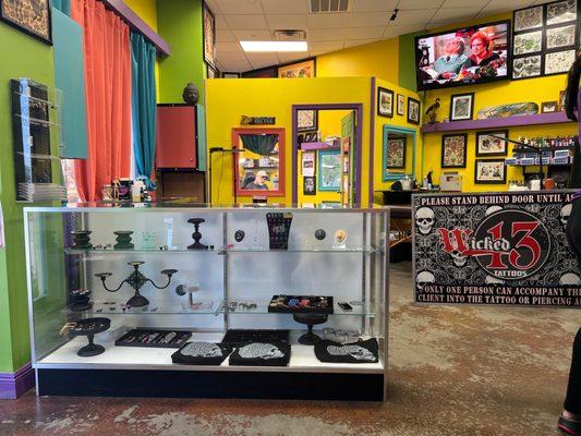 Tattoo shop - clean, bright and fun.