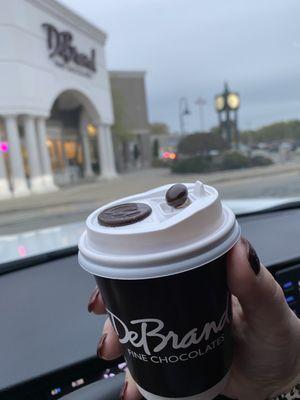 The BEST drink of my life, no joke. Hot Salted Caramel Mocha, $4.50, comes with a chocolate coffee bean and dark chocolate disc.