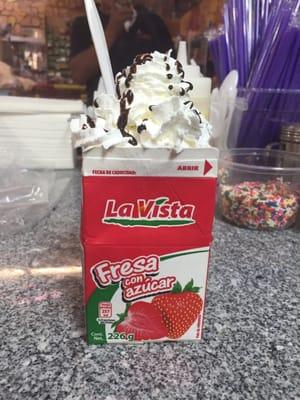 Fresas congeladas con crema