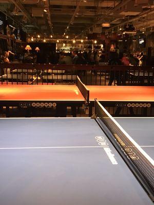 Ping pong tables inside