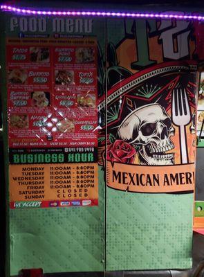 Menu on truck