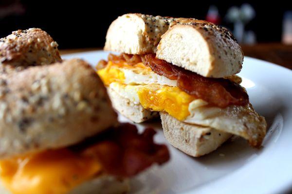 Bacon Egg and Cheese on an Everything bagel