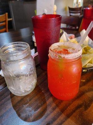 Empty Marg & Strawberry Margarita