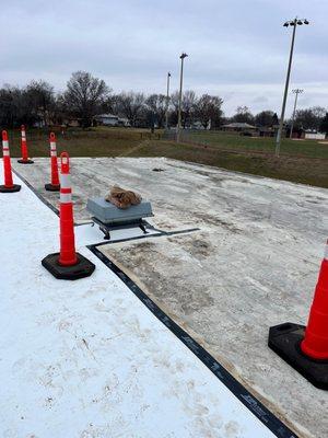 Urbandale Flat Roof Installation of fully adhered 80 mil TPO with 20 year warranty.