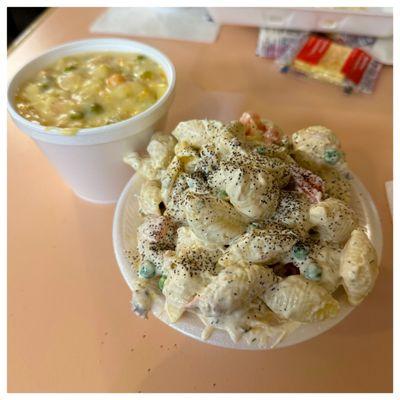 Tuna noodle salad and Chicken Dumpling Soup