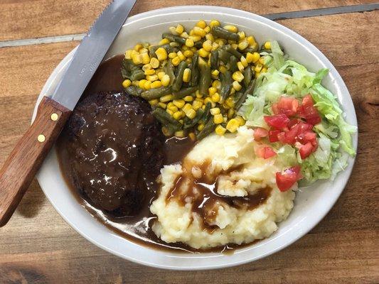 Hamburger steak lunch special