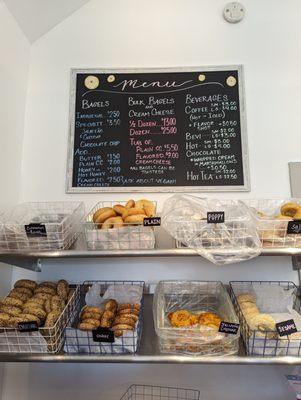 A look at the bagels and menu!