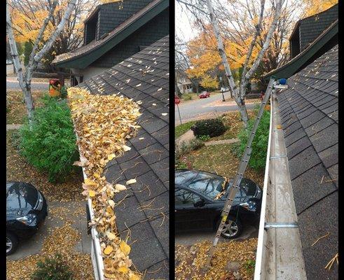 Gutter Cleaning - Before and After