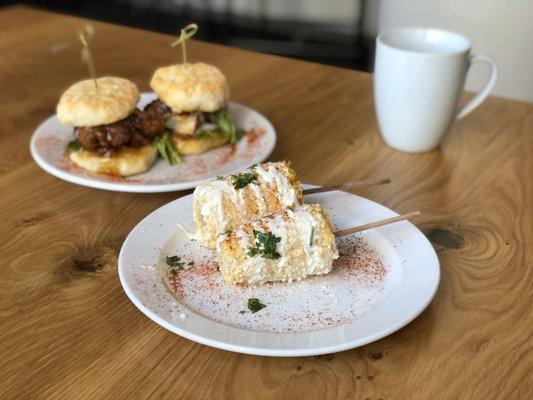 Street Corn and Chicken and Biscuits from Sauce the City