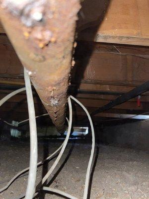 Corroded cast iron kitchen drain line