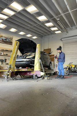 Front end alignment on a Mercedes Benz