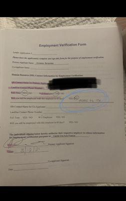 I was told that since I had not gotten my last check from work I was technically employed: Brendan sales rep