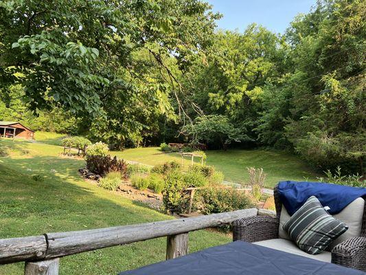 Sitting on the deck enjoying the birds and nature!