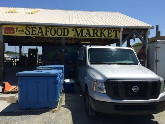 It's a smelly loading dock, and get in there for your fish!