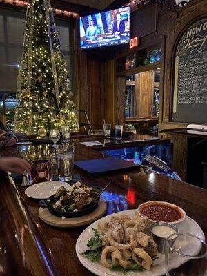 Fried Brussel Sprouts and Calamari