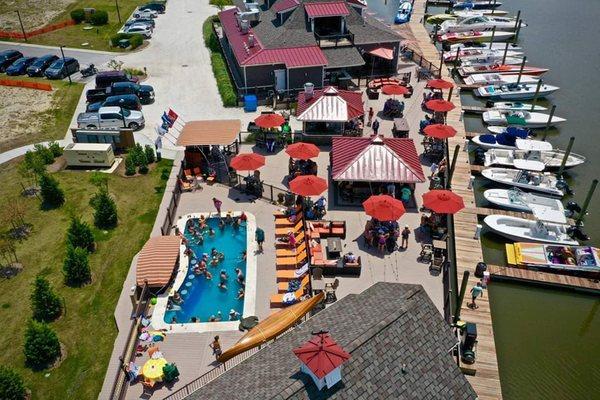 Decoys on the Nansmond river. Pool and furniture provided by ECL