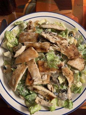 Chicken Caesar salad...salad was good, but the chicken was very dry