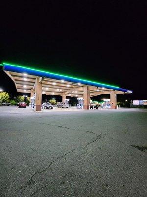 Well lit gas pumps