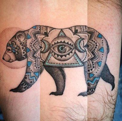 Black and Grey Geometric  Bear by Billy Baca (IG: @billybaca)