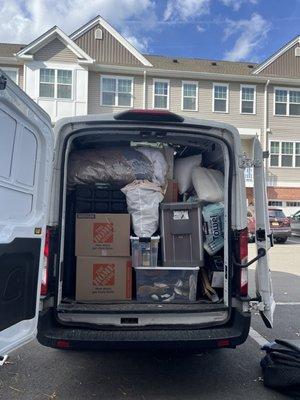 Perfectly packed my stuff into their van.