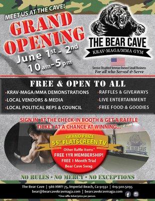 Meet us at The Cave! Come join us at our GRAND OPENING!!