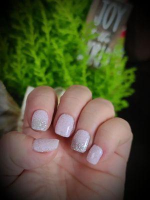 Ombre Dip with nail extension by Amy