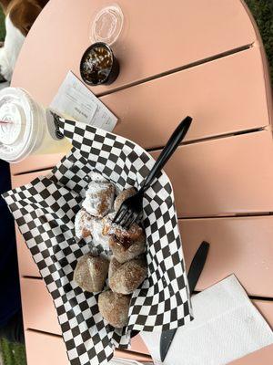 Beignet bites traditional and churro style