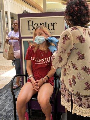 My oldest getting her 2nd set of earlobe piercings