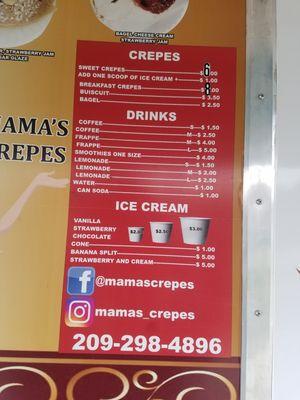 Mama's Crepes updated prices