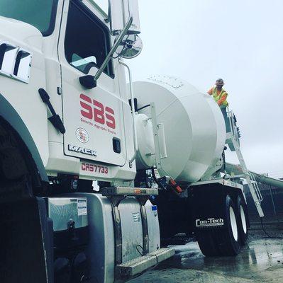 New Cement Mixer doing its job in Hollister at a storage facility