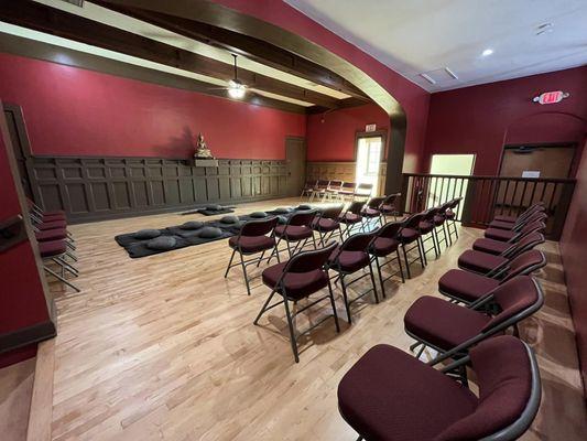 New Buddha for You Meditation Hall Downstairs at the Dharma Bum Temple