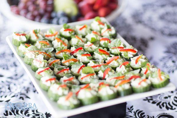 Cucumber canapes with Boursin cheese