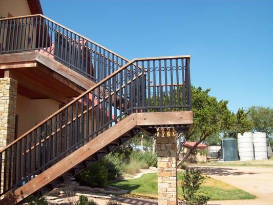 Residential Wrought Iron & Wood Staircase & Railings