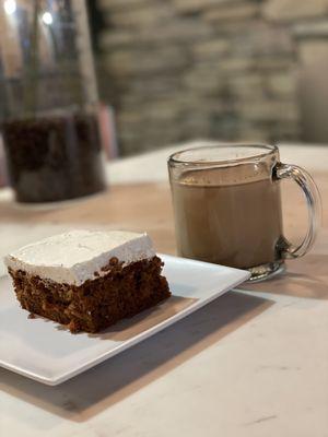 Carrot cake and coffee