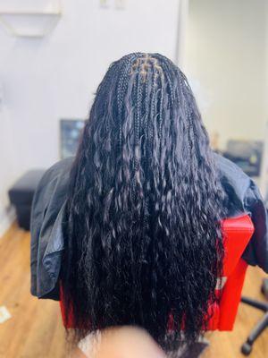 Boho knotless braids