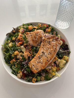 power chop salad + salmon